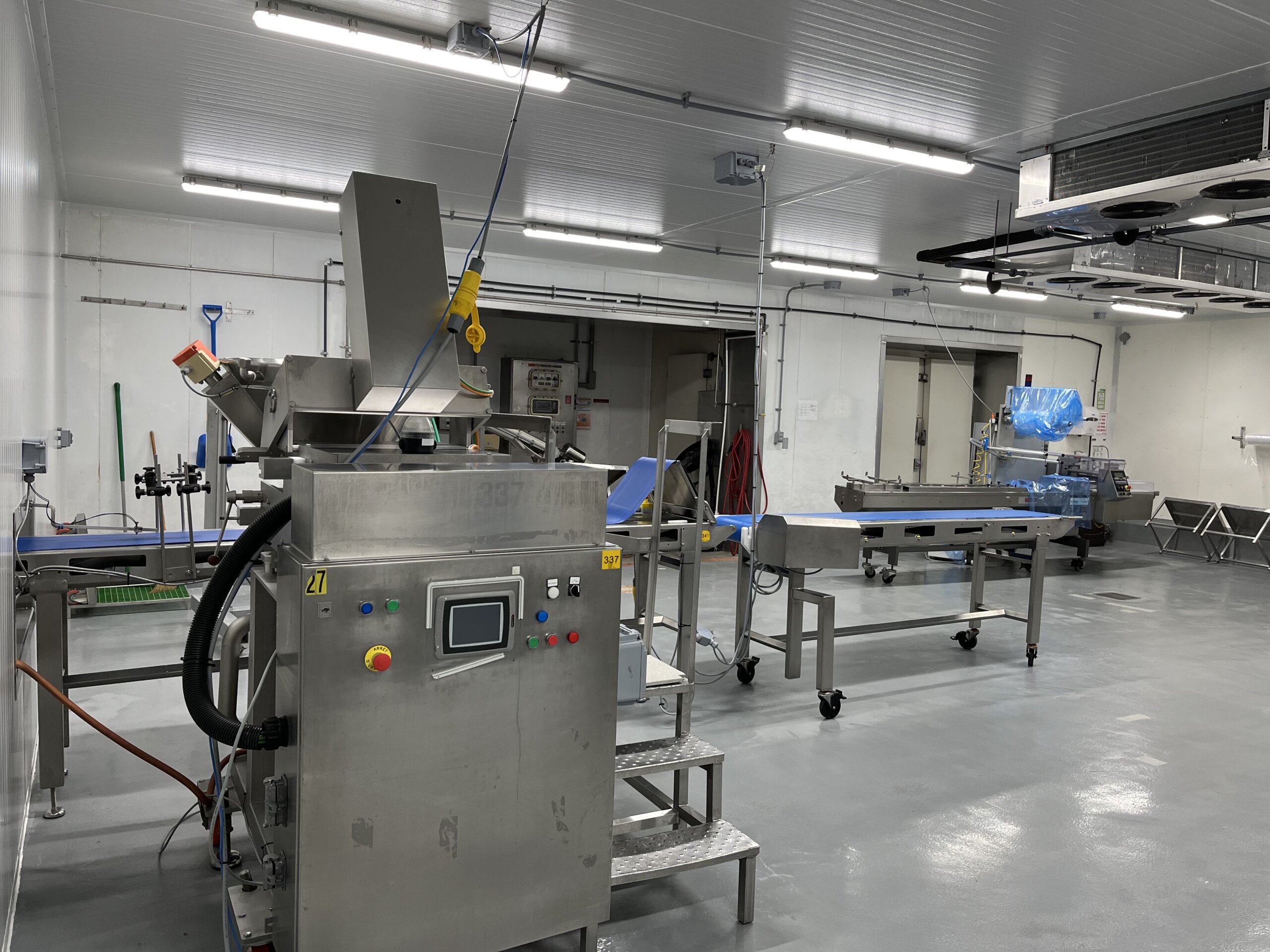Complete industrial crepe production line equipped for manufacturing flat and rolled crepes in North America.